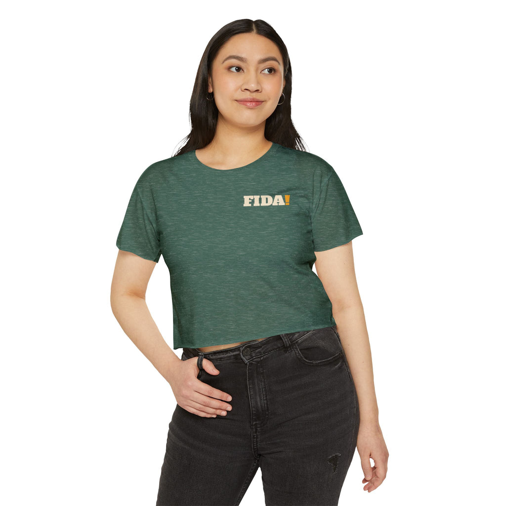 "Pop It" | FIDA! Women's Crop Top, Dark Colors