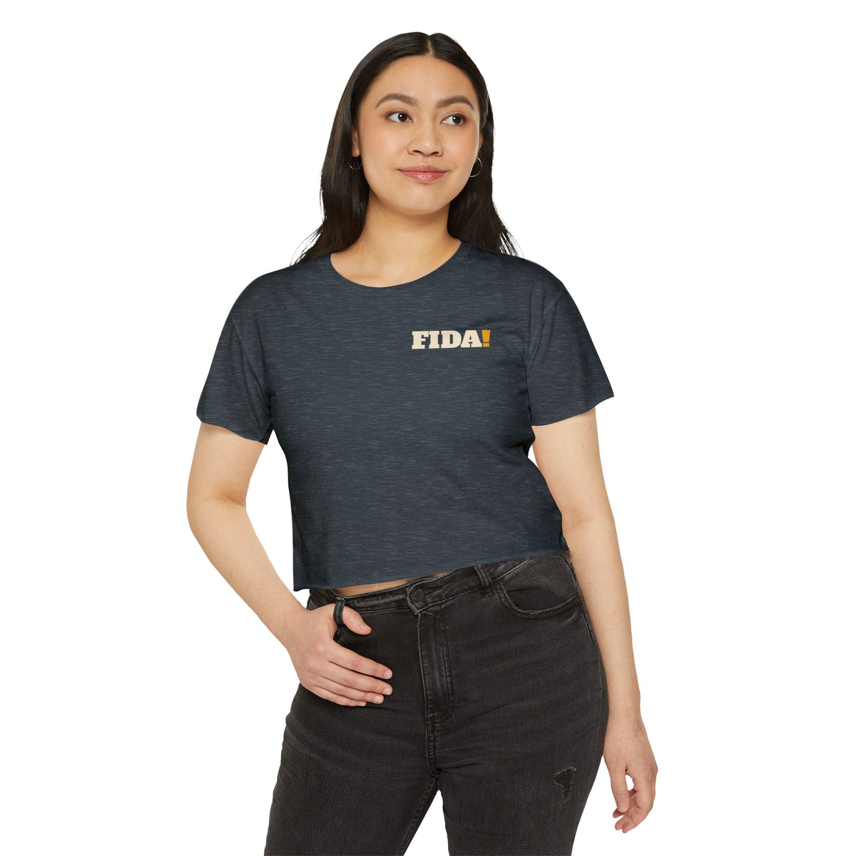 "Pop It" | FIDA! Women's Crop Top, Dark Colors