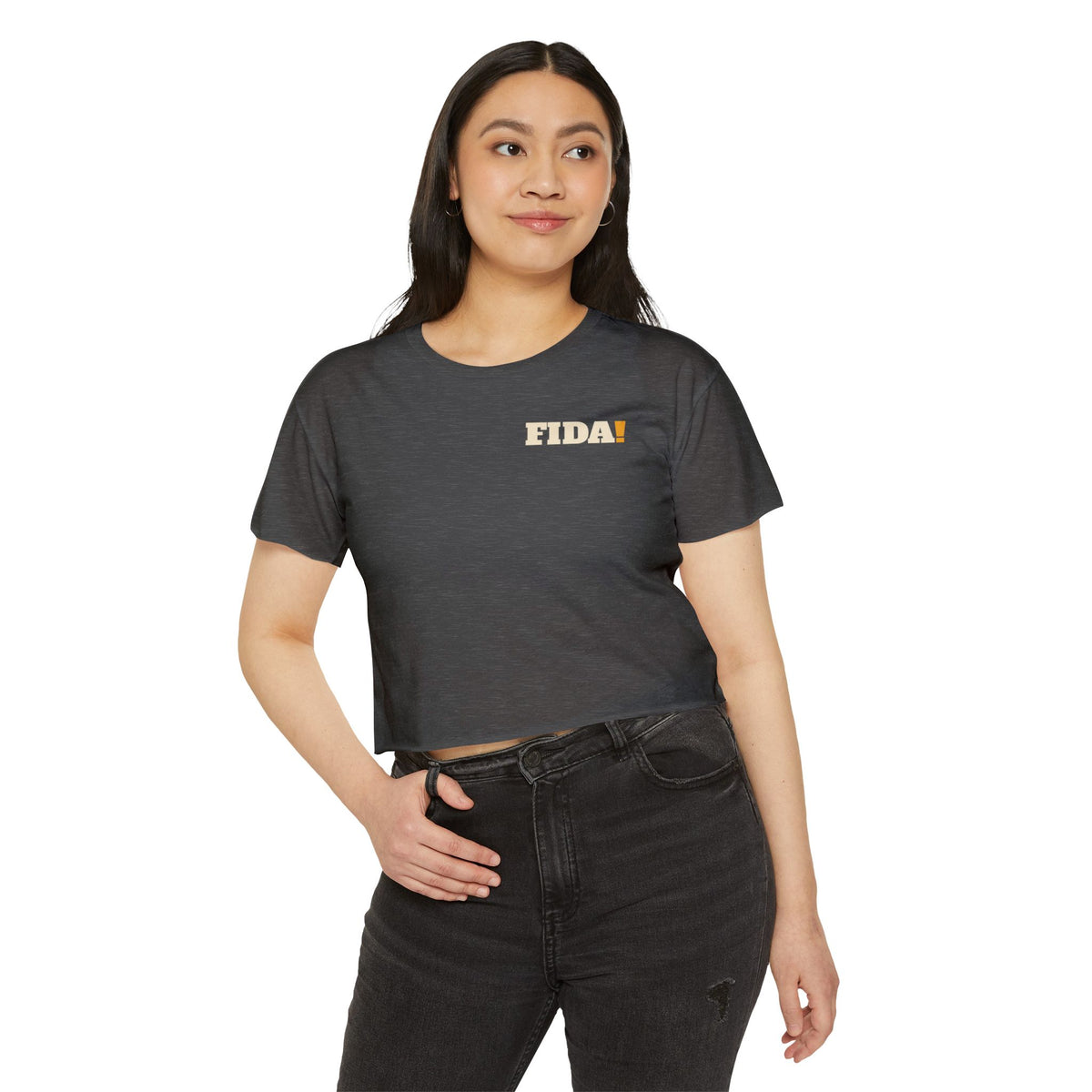 "Pop It" | FIDA! Women's Crop Top, Dark Colors